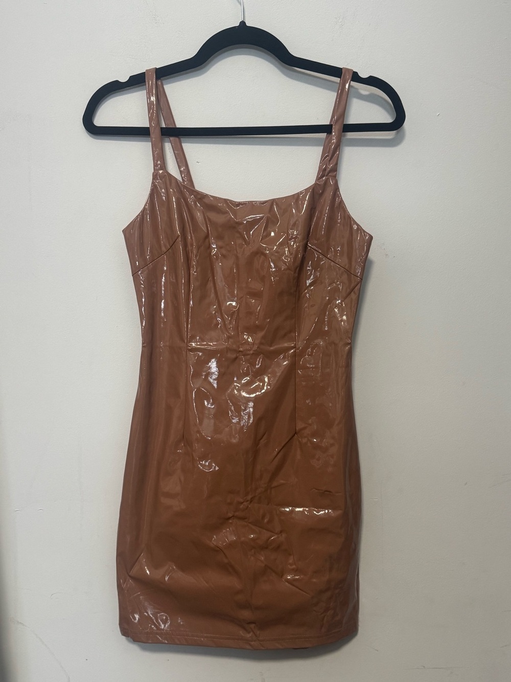 NEW Forever 21 Latex look Sexy Mini Dress Faux Leather stretchy Bodycon Small